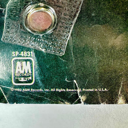 Close up of REcord company and poster information at bottom left corner. 