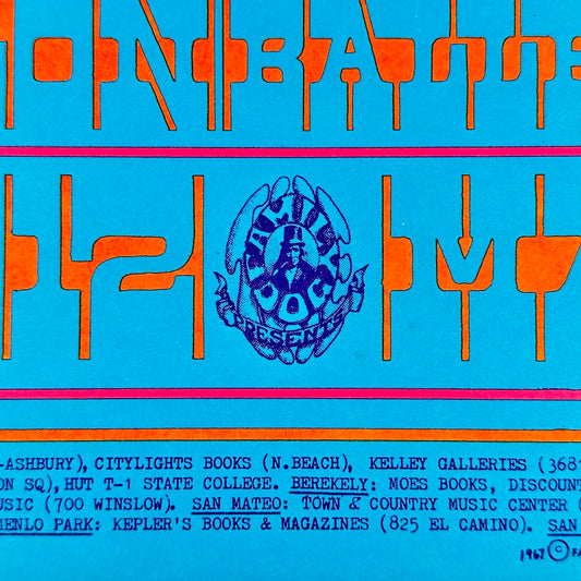Close up of Family Dog Presents logo at bottom center. Some ticketing information visible.