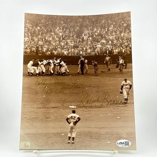 Bobby Thompson & Ralph Branca Signed 8x10" Photograph - JSA