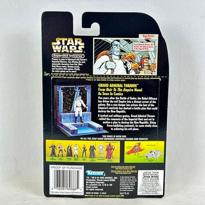 Star Wars action figure packaging with character illustration and text on a white background