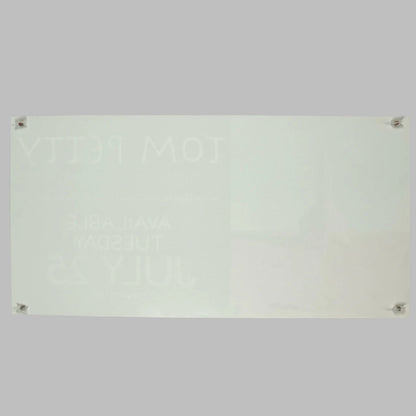 Backside of rectangular white poster showing no damage or wear to poster face or edges.