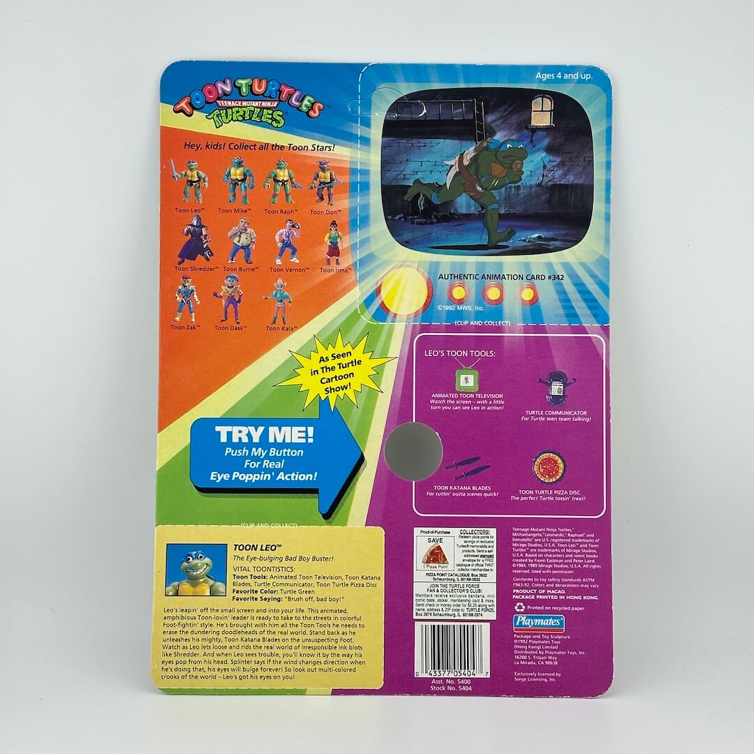 Cardboard backing picturing other character figures available, character portrait, & manufacturing & copyright information.