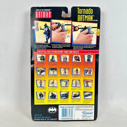 Vintage Tornado Batman action figure packaging on a white background