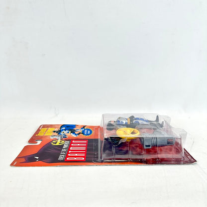 Toy car in packaging with visible branding on a white background