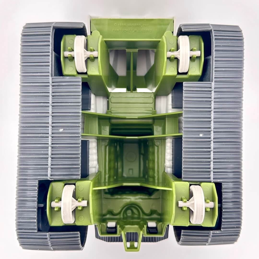 Toy tank model with USA branding on a white background