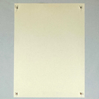 Image of reverse side of poster to show no damage, markings or wear to perfect condition poster, held up by small magnets