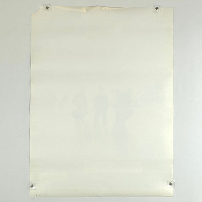 Backside of poster to show fair condition and some dents to edges. 
