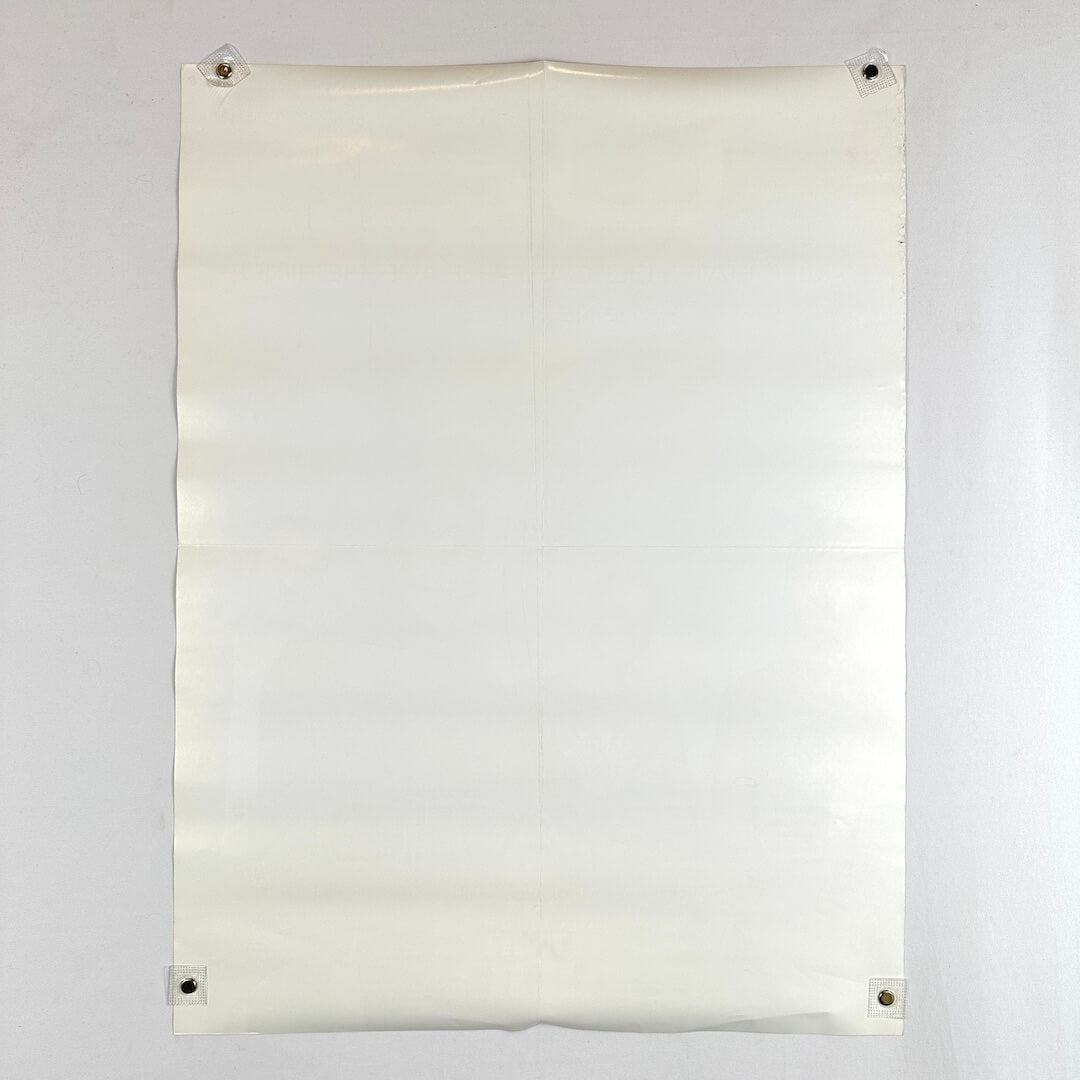 Backside of poster showing wave to poster from being rolled.