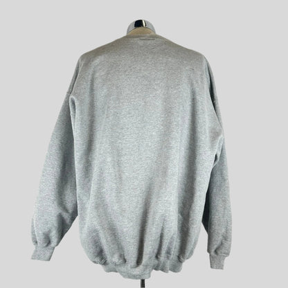 Back view of heather grey sweater. No damage or staining. 