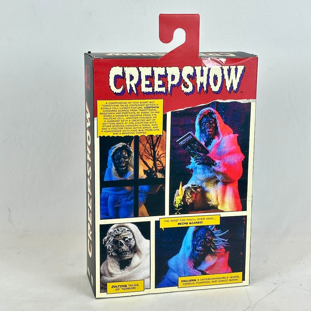 Creepshow toy figure packaging with images of characters on a white background