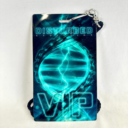 Laminate tag with 'Disturbed' design on a white background