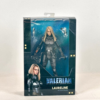 Valerian action figure packaging with Laureline on a white background