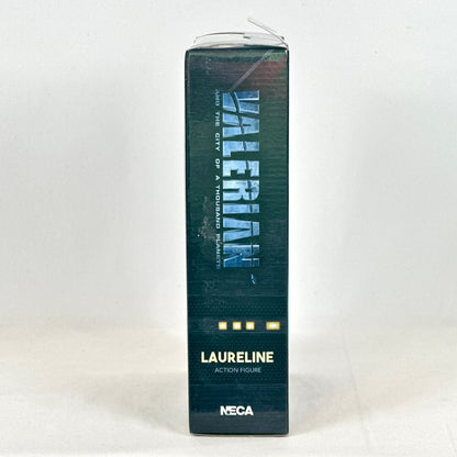 Boxed action figure of Laureline from the Valerian series on a white background