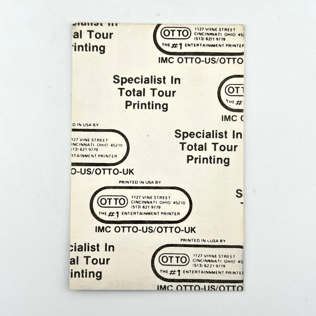 Vintage Otto print sample with text and branding on a white background