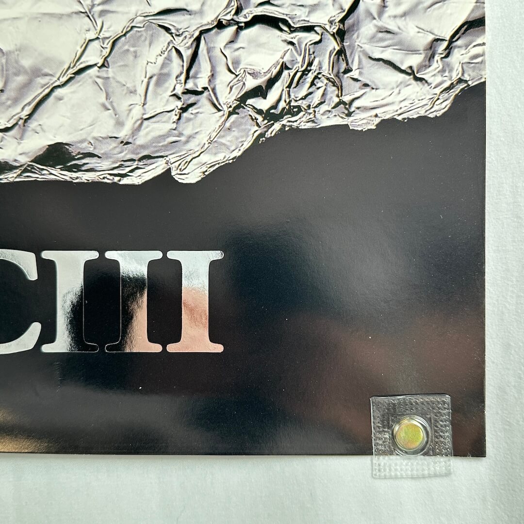 Bottom right corner of poster with good edges and corner.