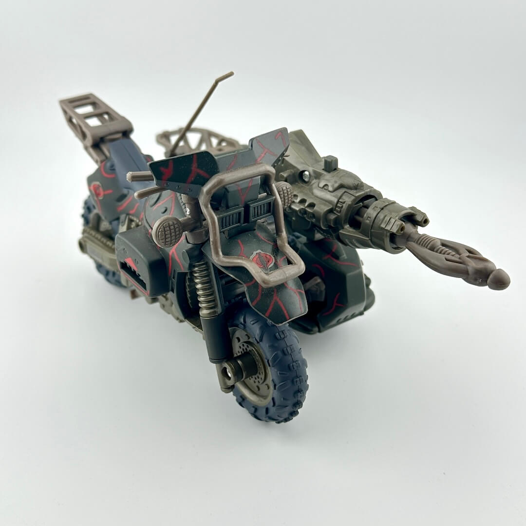 Toy motorcycle model on a white background