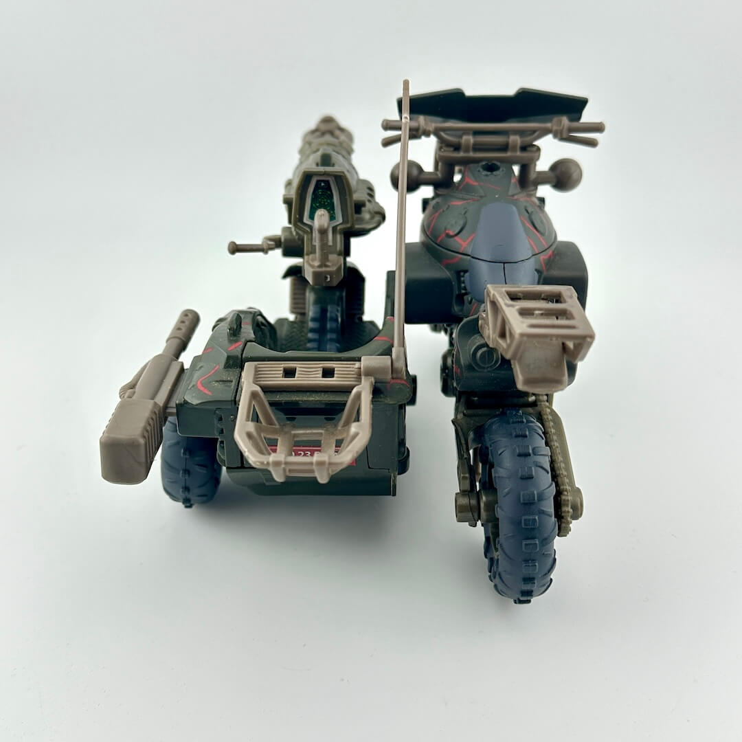 Toy motorcycle model on a white background
