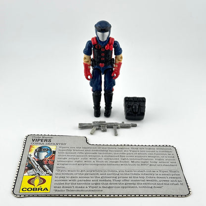 A Cobra-themed action figure with red and beige striped body segments, black legs, and a small black accessory piece.