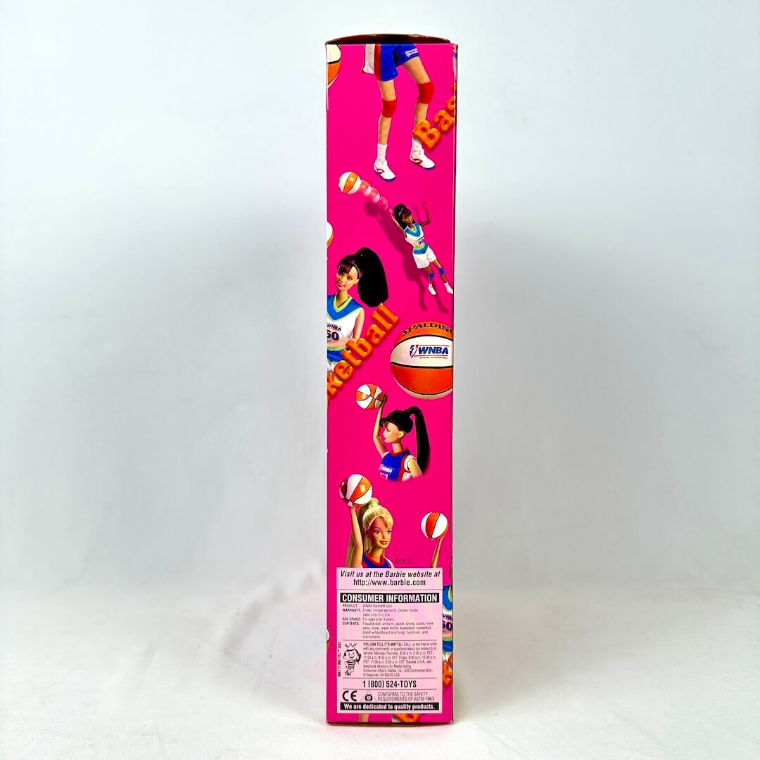 Barbie toy box with colorful graphics on a white background
