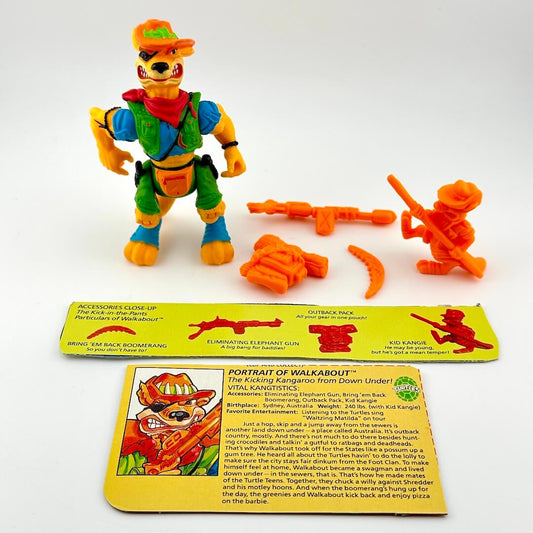 TMNT action figure with card back and accessories against white background. 