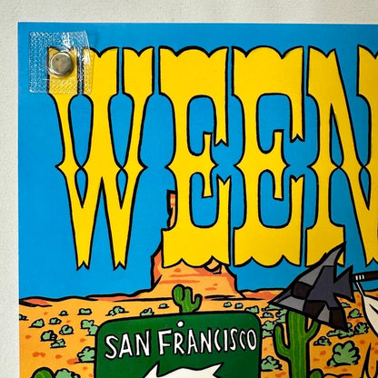 Top left corner of poster showing clean edges and crisp corner, in mint condition. 