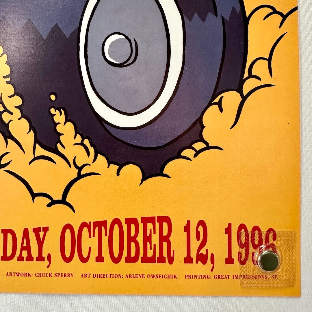 Bottom right corner of poster showing clean edges and crisp corner, in mint condition. 