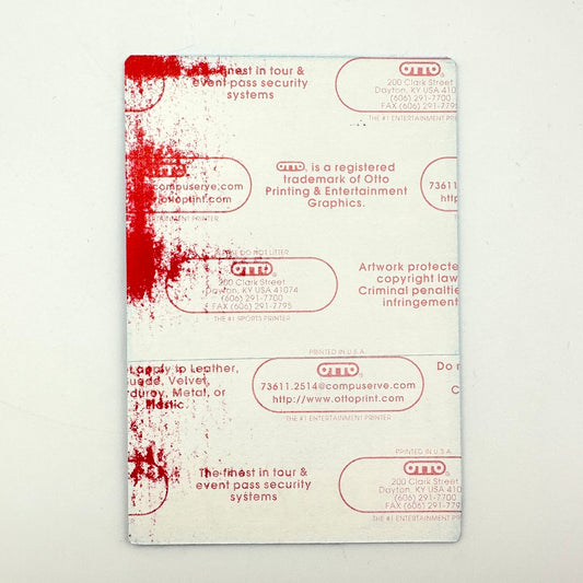 Backside of pass showing intact paper backing and mint condition. 