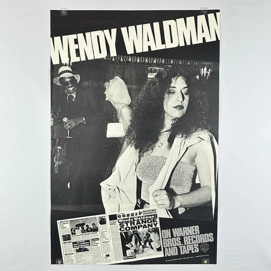 Poster of Wendy Waldman with black and white photo and text on a light gray background