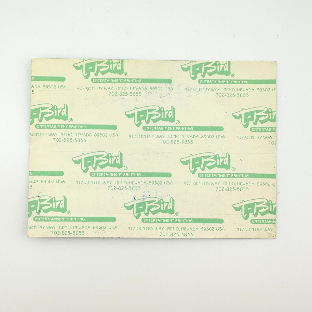 Backside of sticker to show intact backing and pristine condition. 