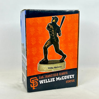 A Willie McCovey San Francisco Giants baseball statue in its original retail packaging. 