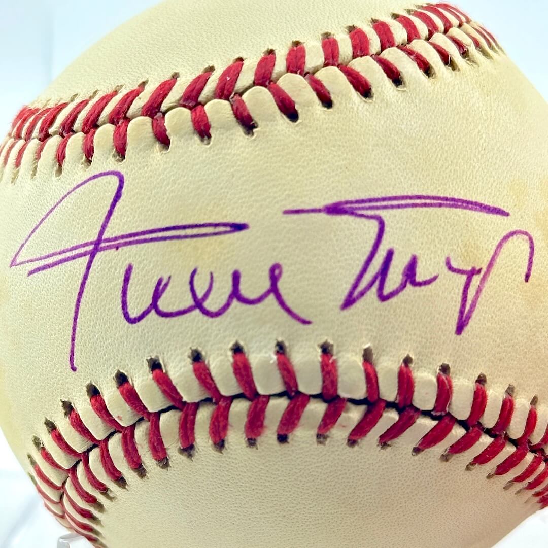 Close up of signature across sweet spot. 