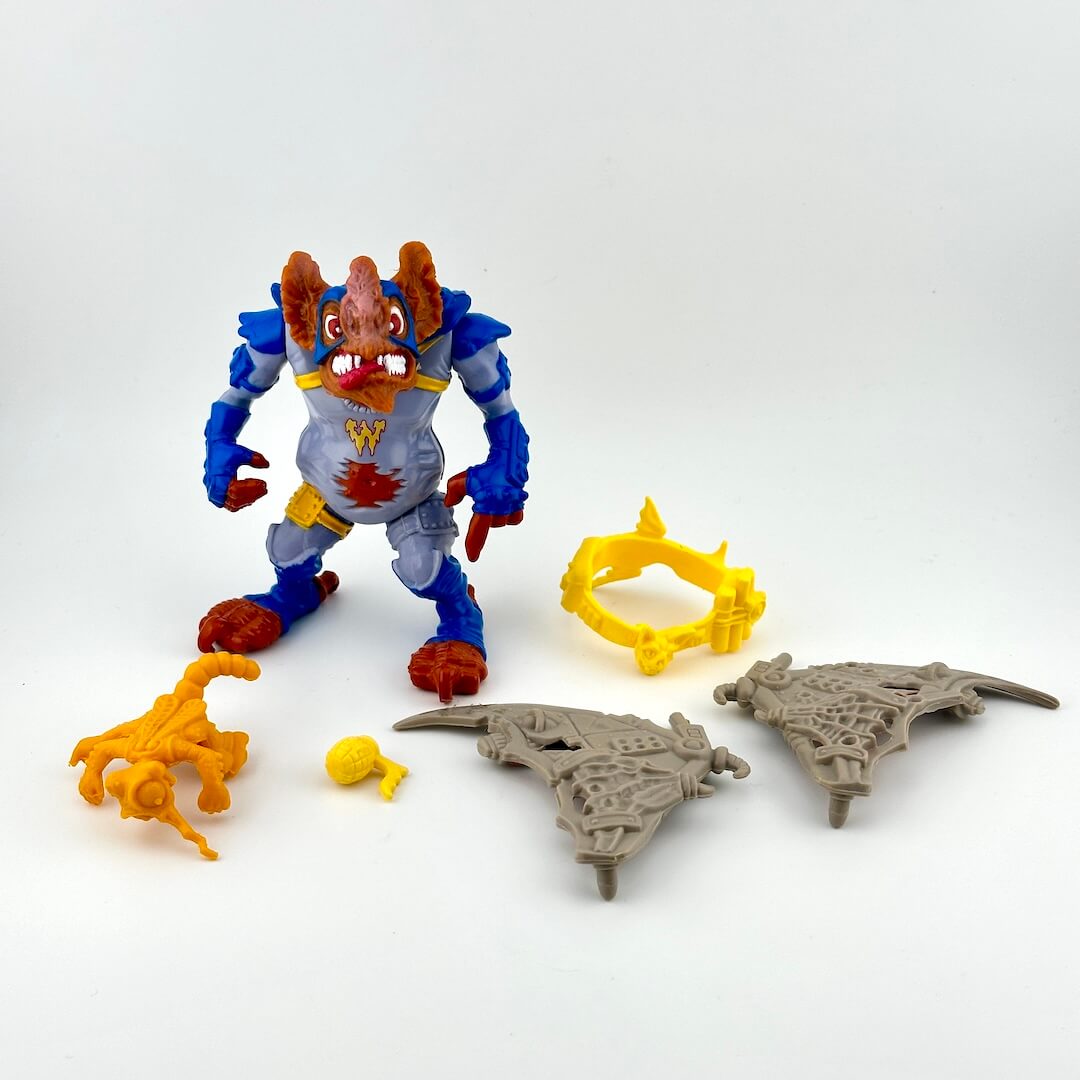 TMNT bat-like action figure with accessories on white background. 