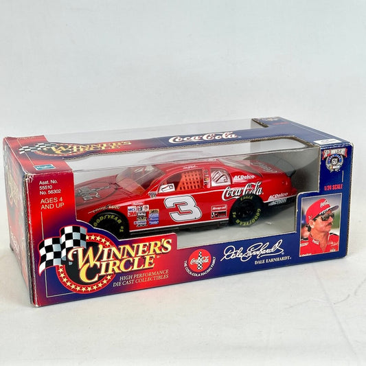 Model car in a 'Winners Circle' box with Coca-Cola branding on a white background