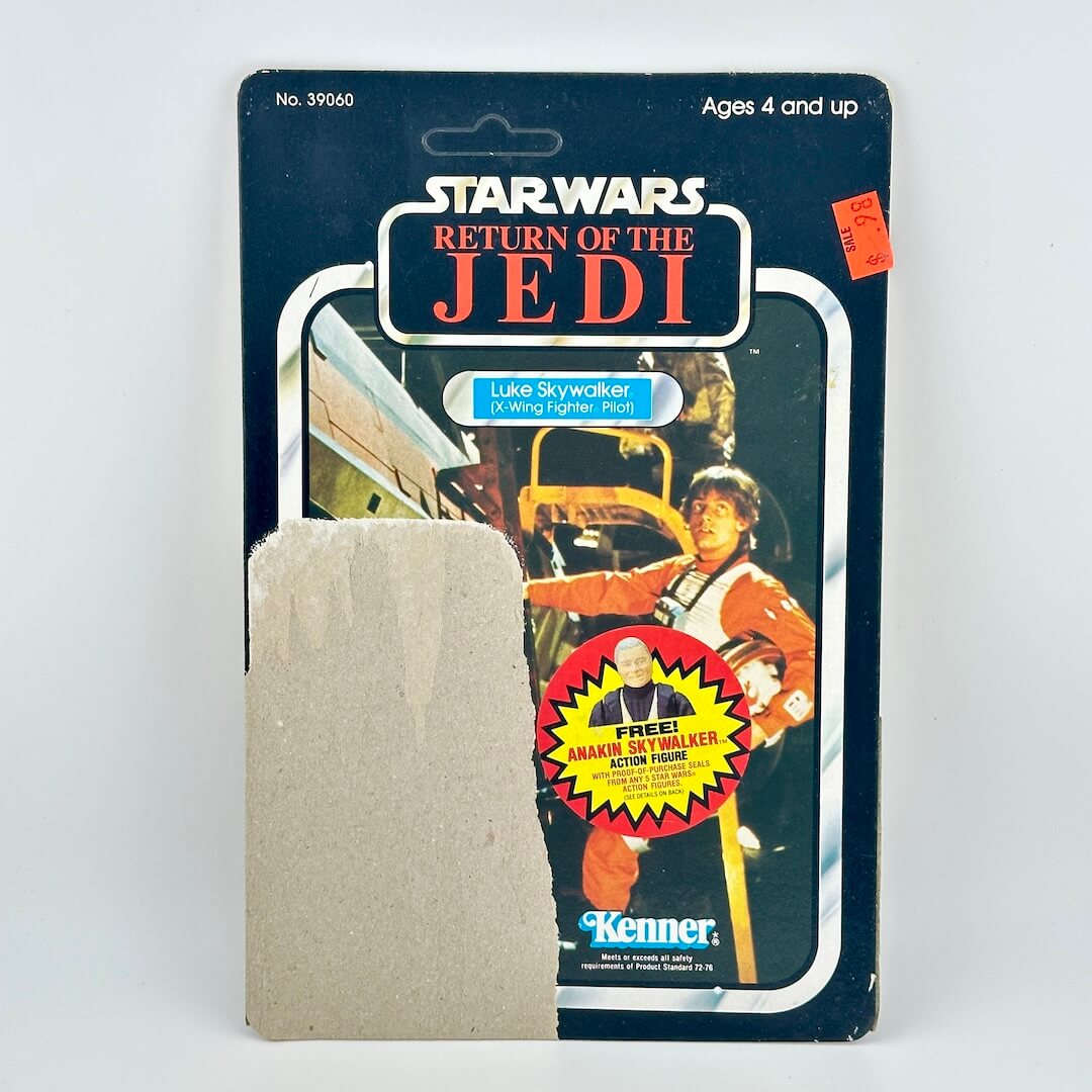 Vintage Star Wars action figure packaging with 'Return of the Jedi' branding on a white background.