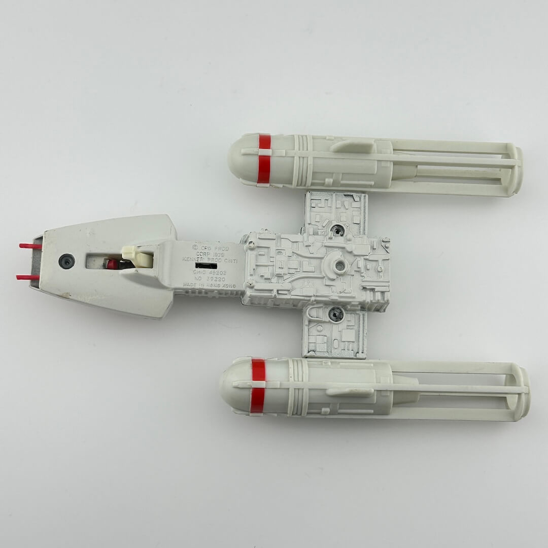 Model of a spaceship on a white background