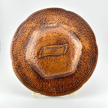 Brown textured plate with 'Made in USA' label on a white background