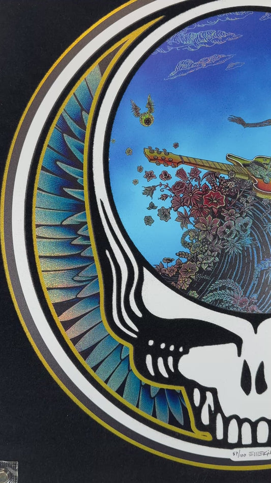 Panning video over poster to show foiil detailing. 