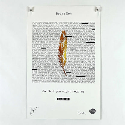 Bear's Den - 2019 - Signed Promo Poster