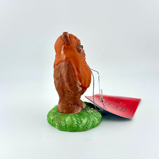 Star Wars Ewok figurine with a red 'Return of the Jedi' tag on a white background