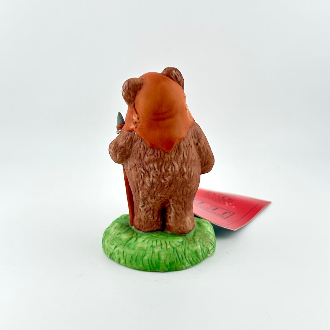 Star Wars Ewok figurine with a red 'Return of the Jedi' tag on a white background
